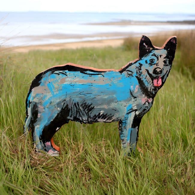 Blue Heeler dog sculpture by Christian Nicolson