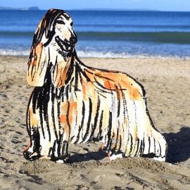 Afghan hound dog sculpture by Christian Nicolson