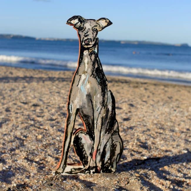 Greyhound dog sculpture by Christian Nicolson