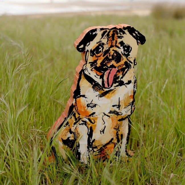 Pug dog sculpture by Christian Nicolson