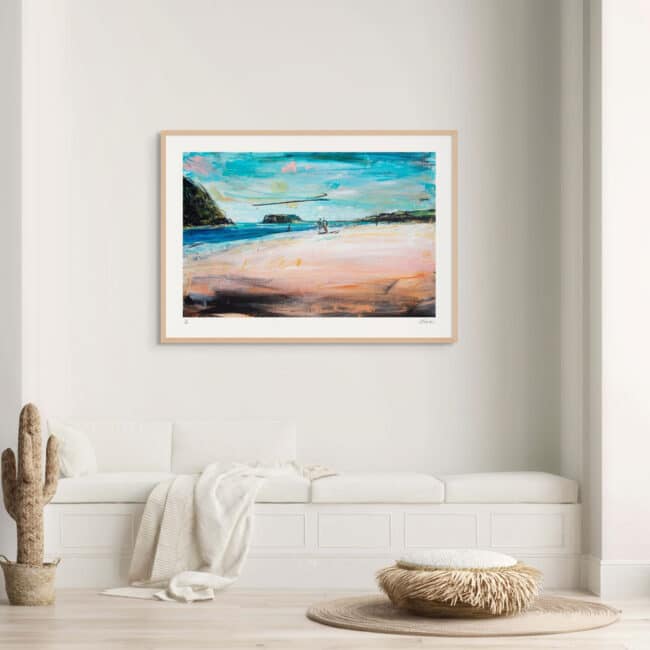 Chinwag At The Beach Art Print with Wood Frame Chinwag At The Beach Art Print with Wood Frame