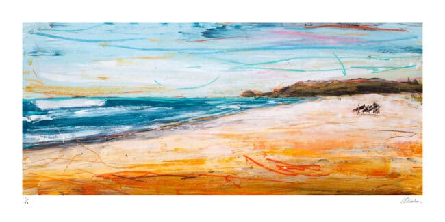 The Morning Surf Crew Pakiri Beach Art Print