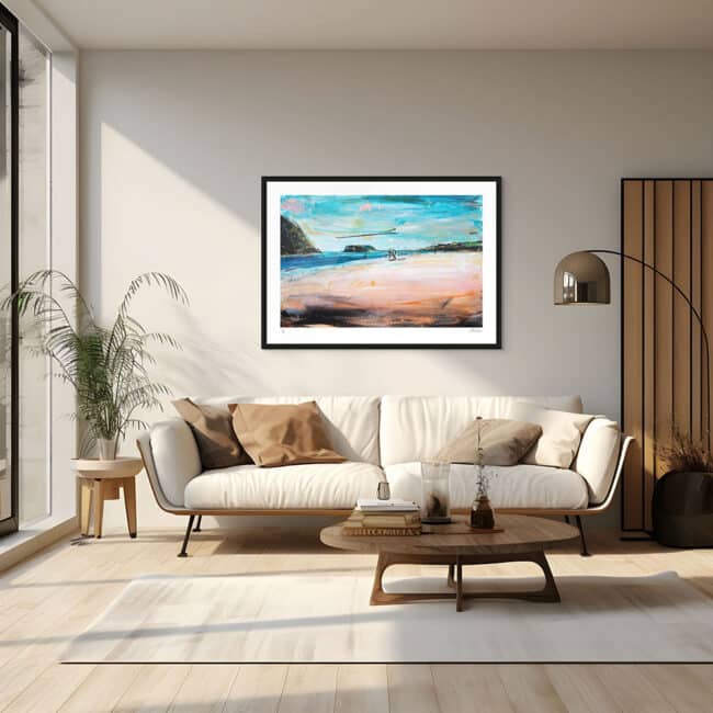 Chinwag At The Beach Art Print with Black Frame Chinwag At The Beach Art Print with Black Frame