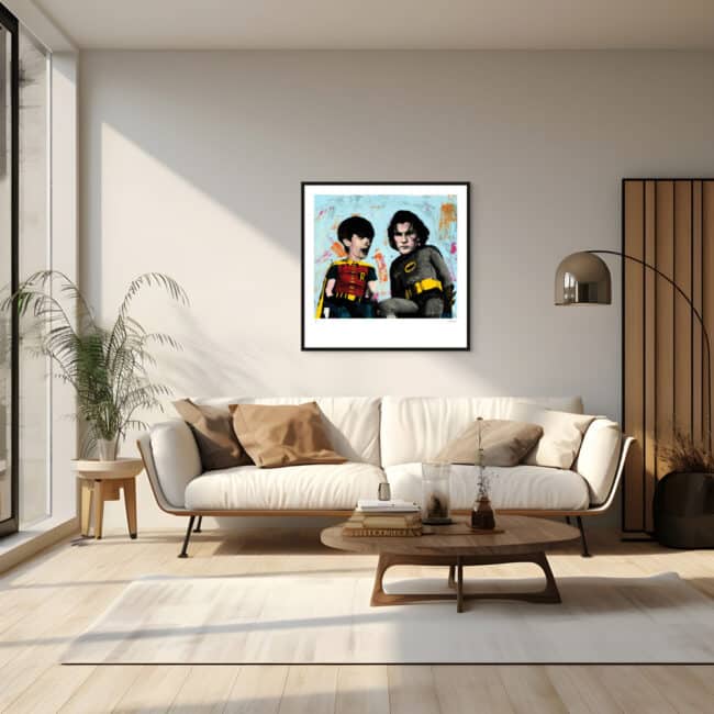 Batman and the Boy Wonder Art Print woth Black Frame Batman and the Boy Wonder Art Print woth Black Frame