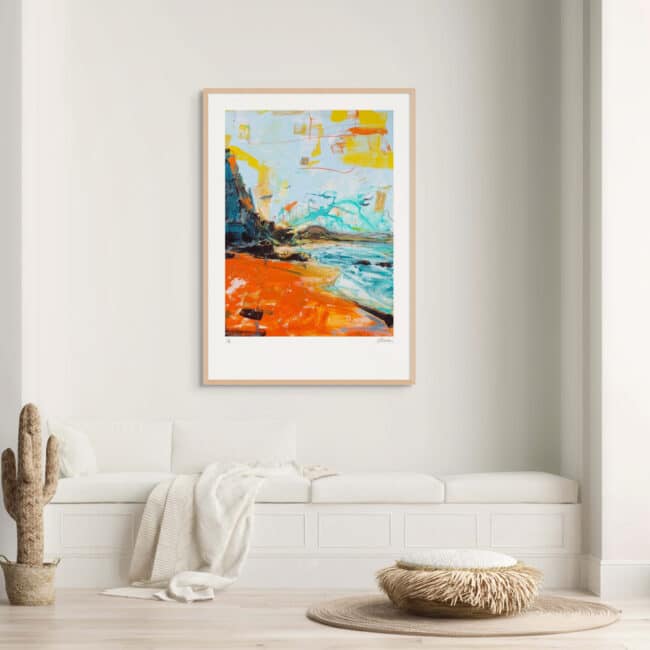 Hot Water Sunset Art Print with Wood Frame Hot Water Sunset Art Print with Wood Frame