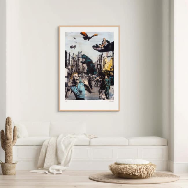 Mad City II Art Print with Wood Frame Mad City II Art Print with Wood Frame