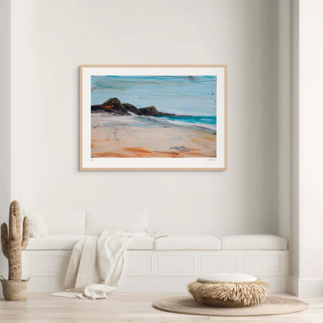 Mangawhai Beach Looking North Art Print with Wood Frame Mangawhai Beach Looking North Art Print with Wood Frame
