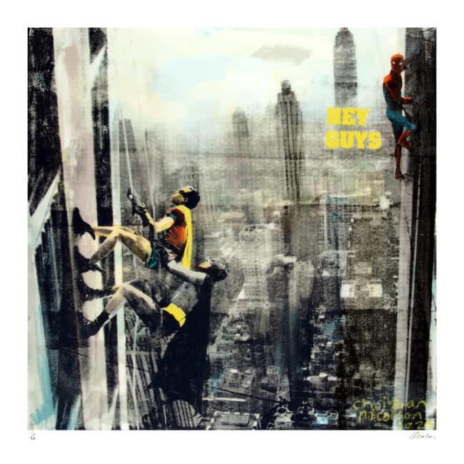 Hey Batman / Hey Spidey Art Print Hey Batman / Hey Spidey Art Print